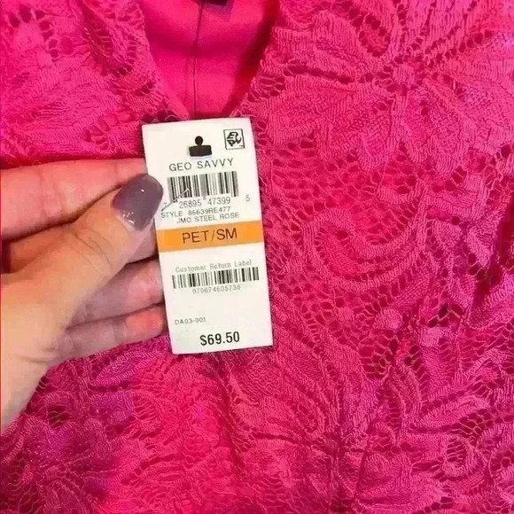 NWT JM Collection sz PS lace Pink Sleeveless A-Line Dress Knee-Length - Picture 3 of 6